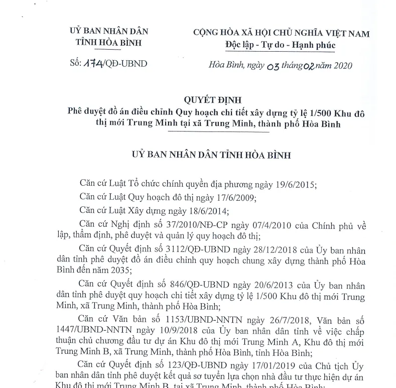 Quy hoạch 1.500 số 174